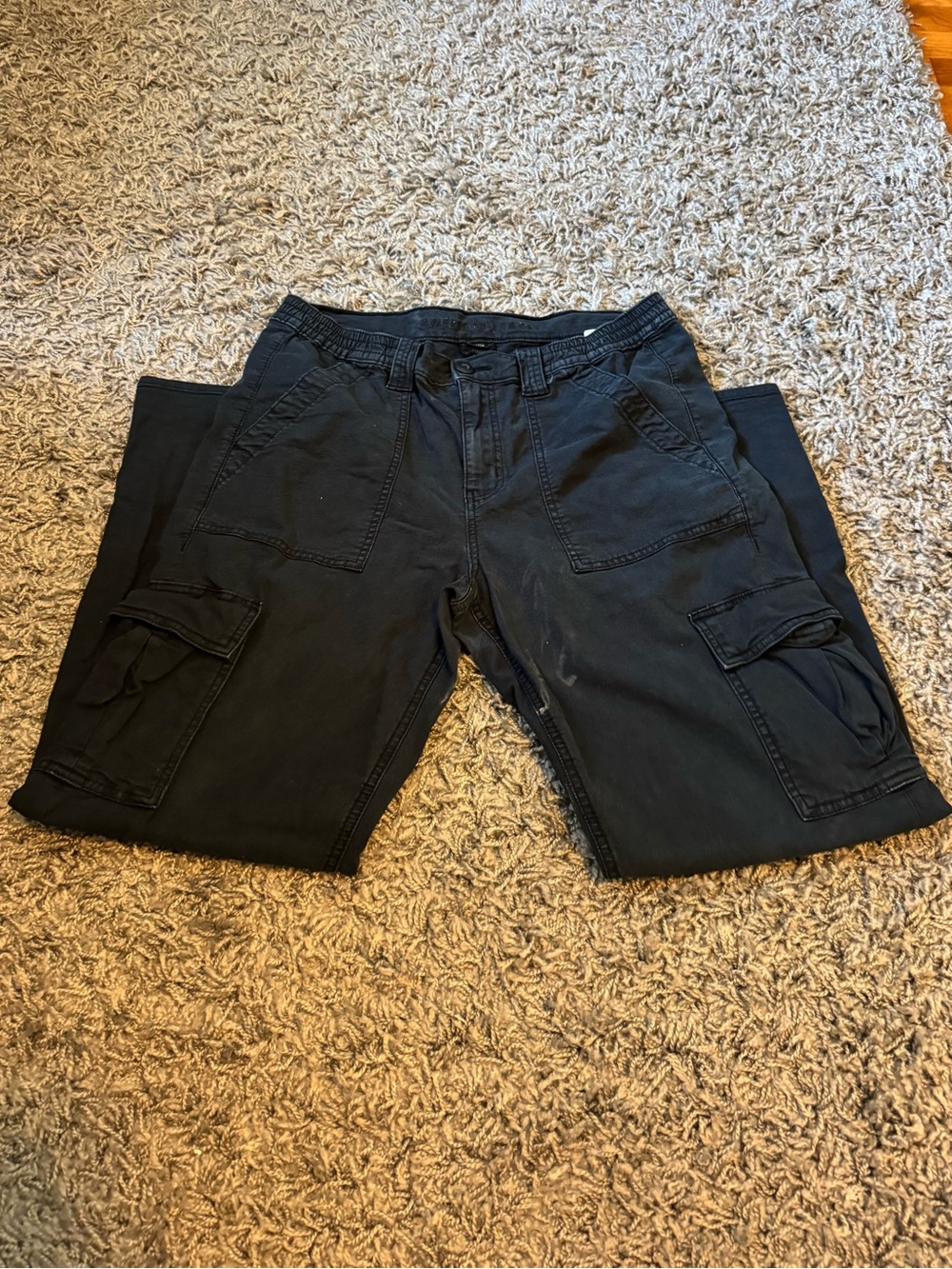 American Eagle Navy Blue Buttoned Stretch Pants w/ Pockets Size 12R